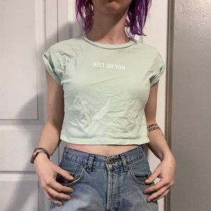 Mint Forever 21 “Just Do You” crop top small